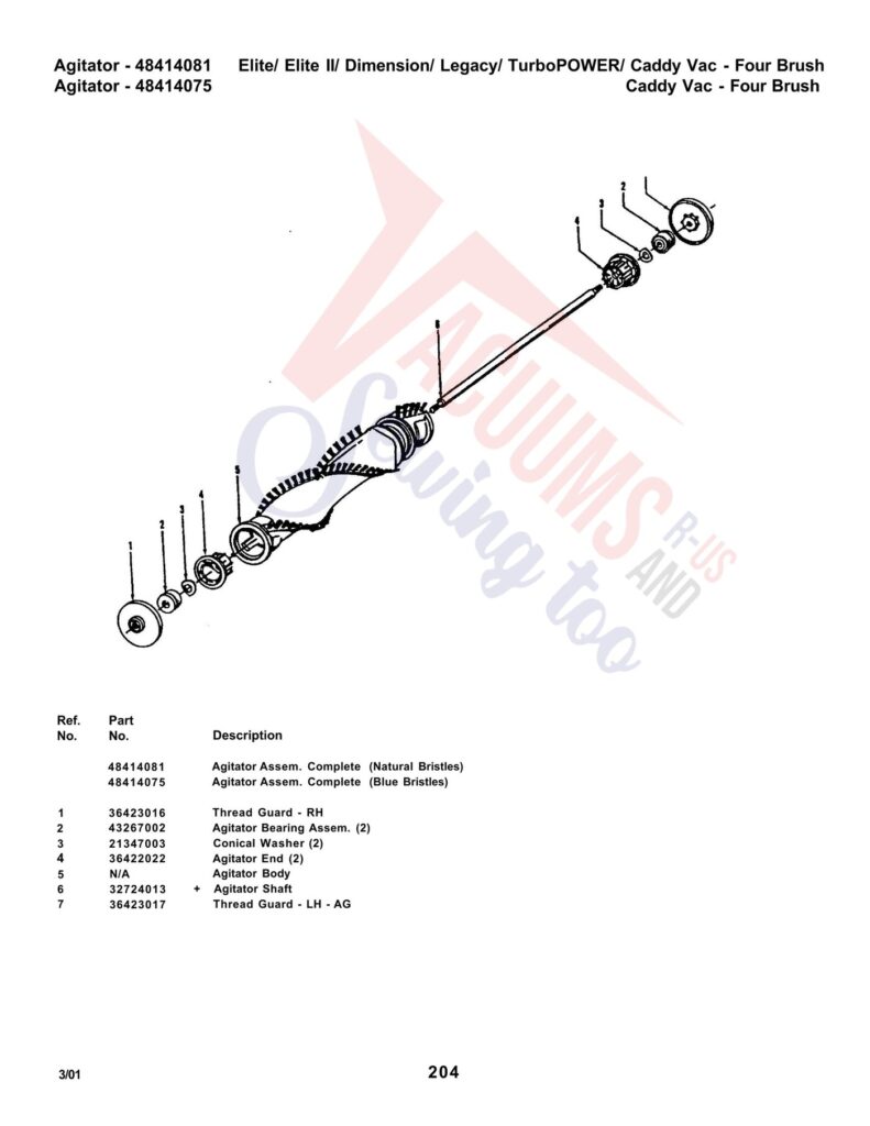 Hoover U5209-930 exploded schematic diagram (page 2)