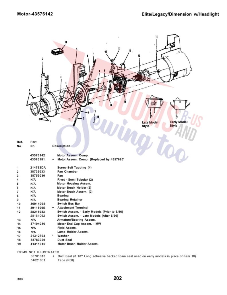 Hoover U5209-930 exploded schematic diagram (page 3)