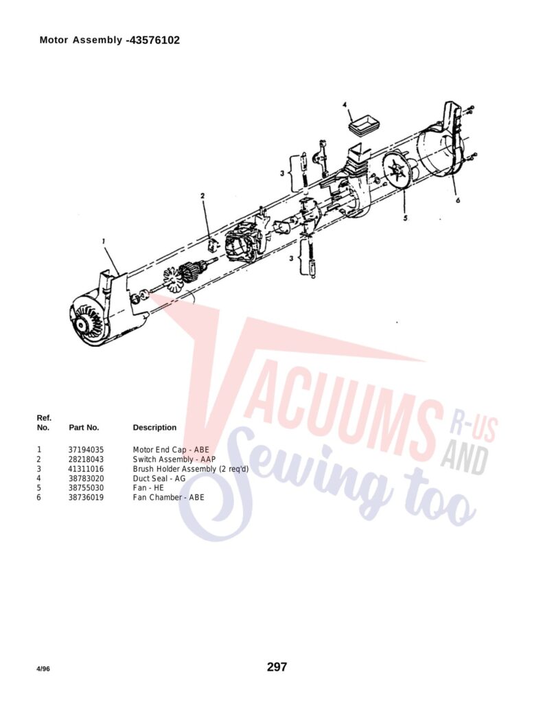 Hoover U6331-930 exploded schematic diagram (page 4)