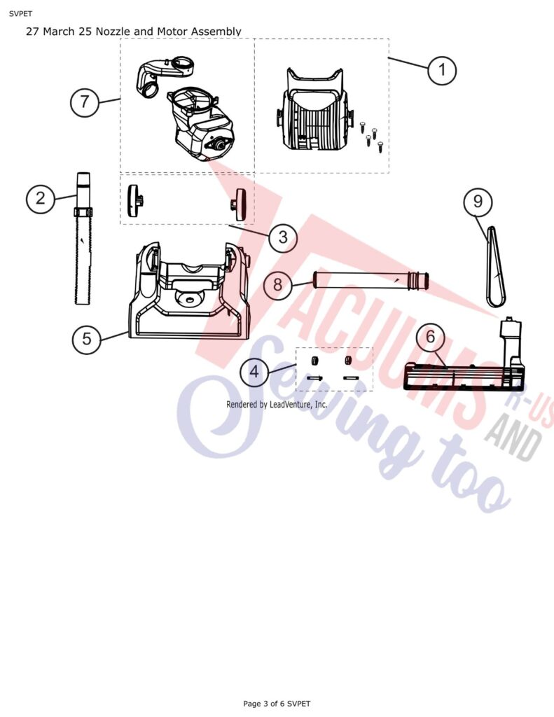 Simplicity SVPET exploded schematic diagram (page 1)