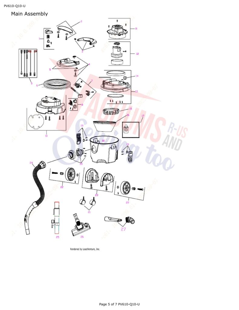 Powr-Flite PV610-Q10-U exploded schematic diagram (page 2)