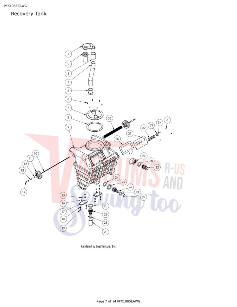 Powr-Flite PFX1085EAWG exploded schematic diagram (page 2)