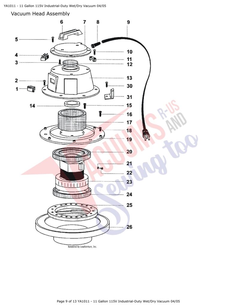 Snap-on YA1011 exploded schematic diagram (page 4)