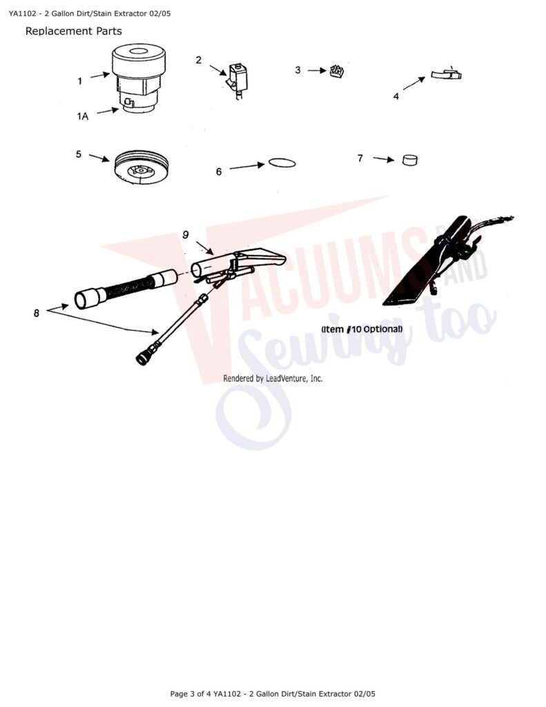 Snap-on YA1102 exploded schematic diagram (page 1)