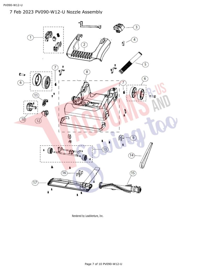 Powr-Flite PV090-W12-U exploded schematic diagram (page 3)