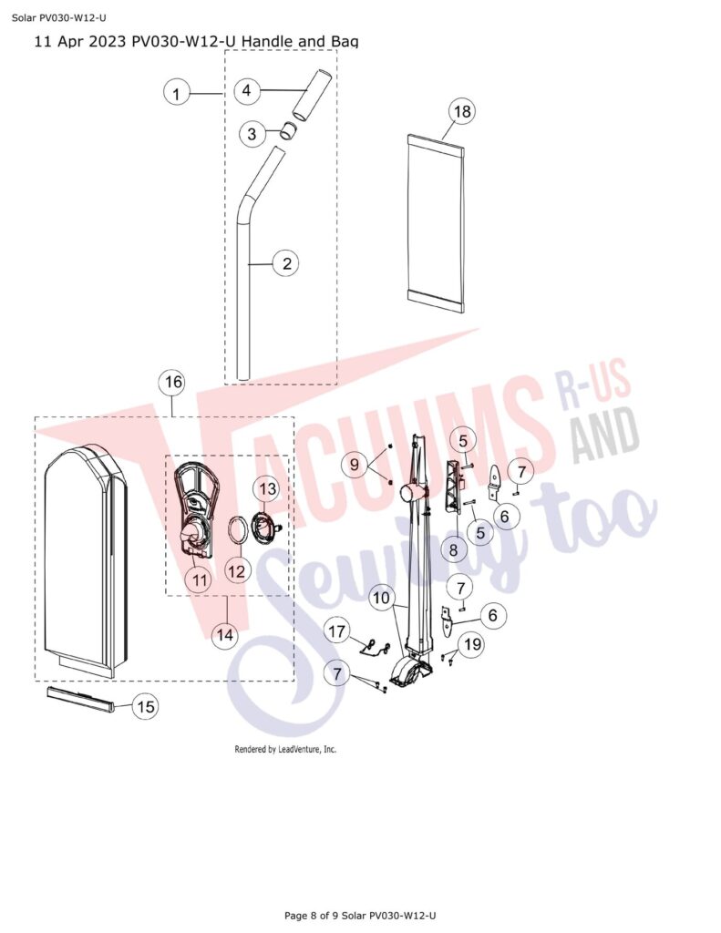 Powr-Flite PV030-W12-U exploded schematic diagram (page 3)