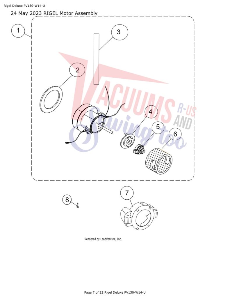 Powr-Flite PV100-W14-U exploded schematic diagram (page 3)