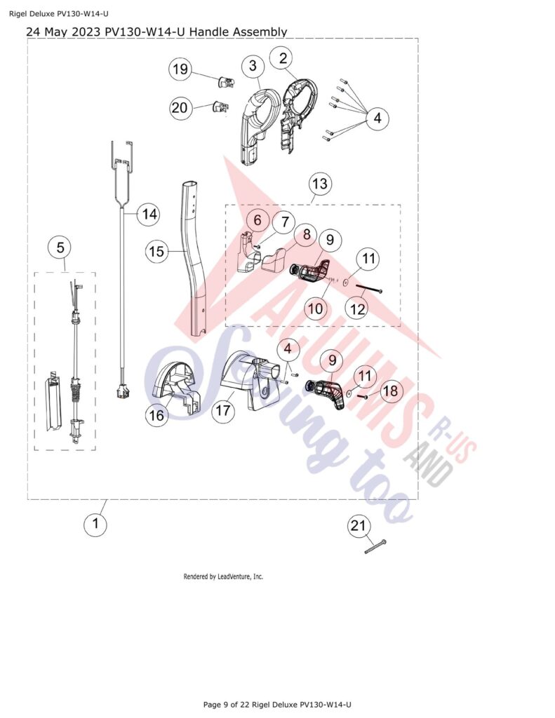Powr-Flite PV100-W14-U exploded schematic diagram (page 4)