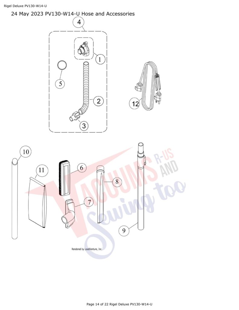 Powr-Flite PV100-W14-U exploded schematic diagram (page 6)