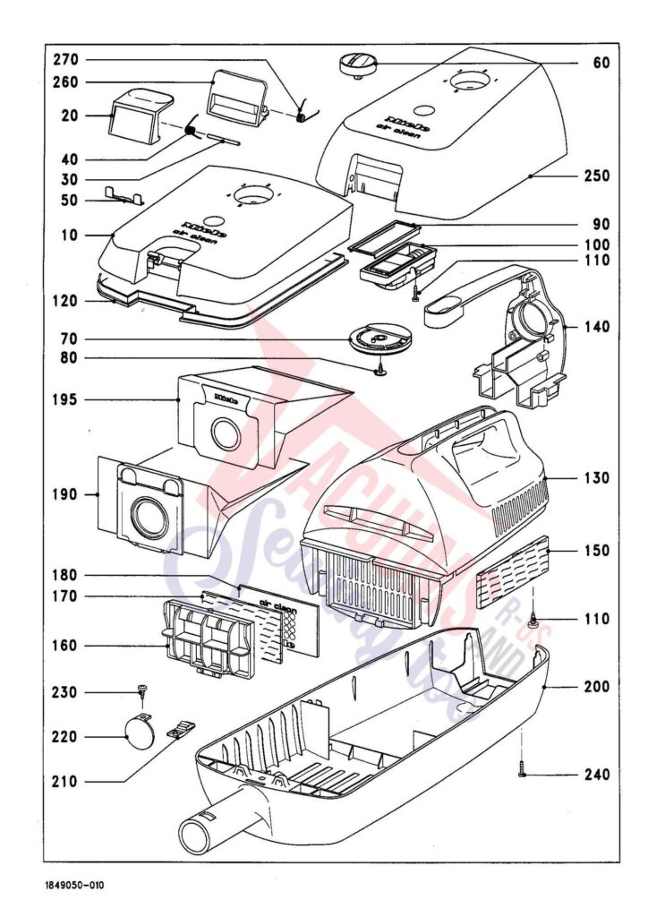 Miele S129 exploded schematic diagram (page 1)