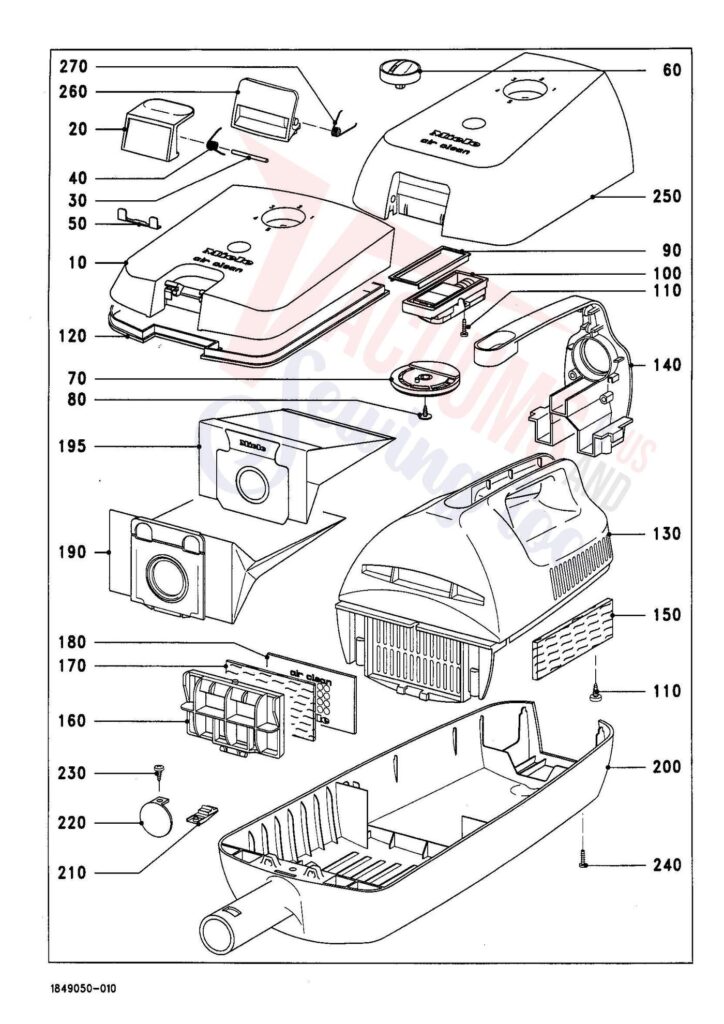 Miele S125 exploded schematic diagram (page 1)