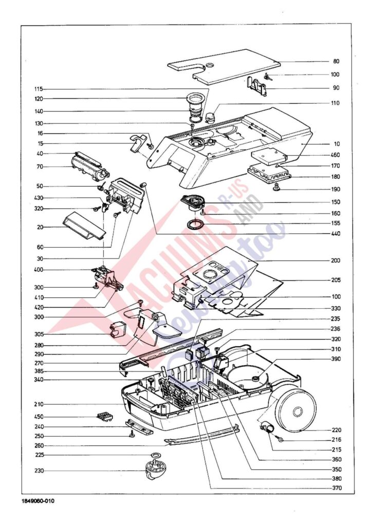 Miele S234I exploded schematic diagram (page 1)