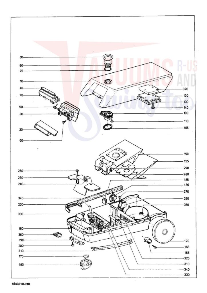 Miele S228 exploded schematic diagram (page 1)