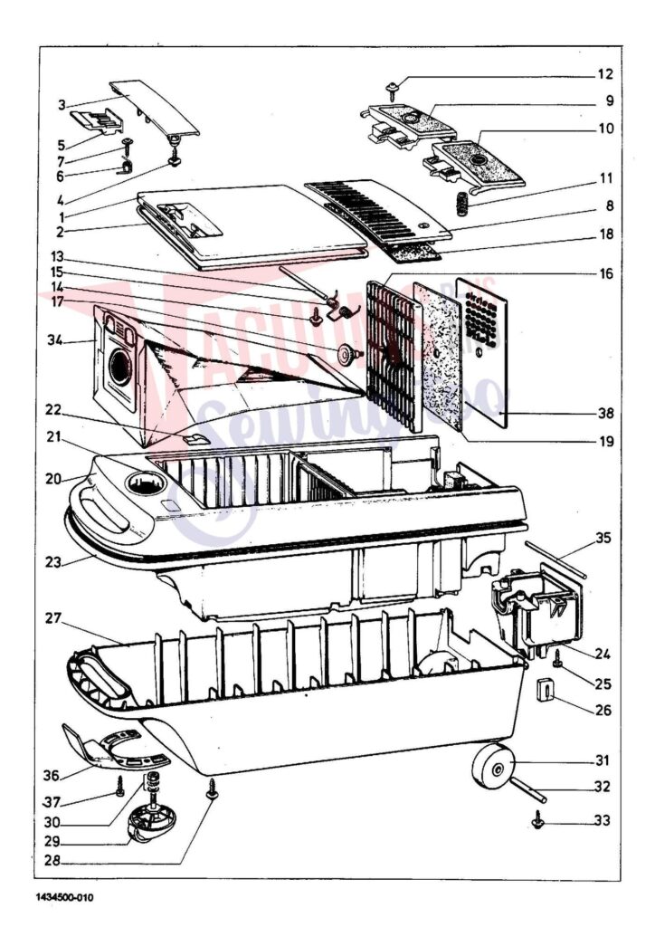 Miele S226 exploded schematic diagram (page 1)