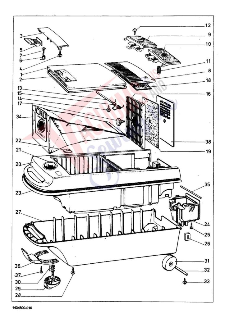 Miele S223 exploded schematic diagram (page 1)