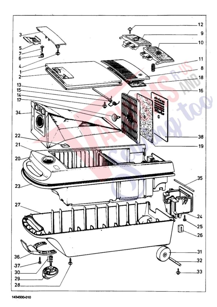 Miele S223-2 exploded schematic diagram (page 1)