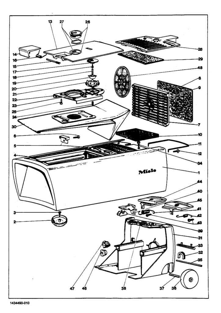 Miele S204 exploded schematic diagram (page 1)