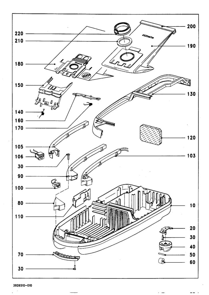 Miele S410I exploded schematic diagram (page 1)