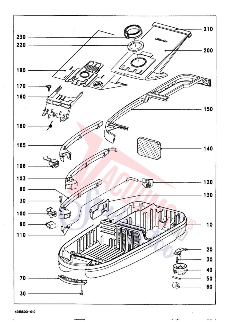 Miele S442I exploded schematic diagram (page 1)