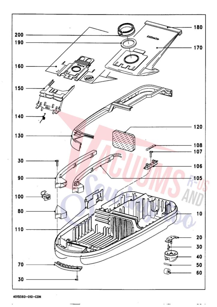 Miele S436I exploded schematic diagram (page 1)