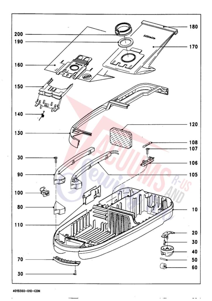 Miele S434I exploded schematic diagram (page 1)