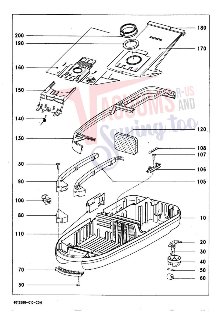 Miele S424I exploded schematic diagram (page 1)