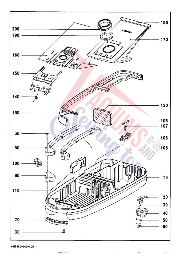 Miele S422I exploded schematic diagram (page 1)