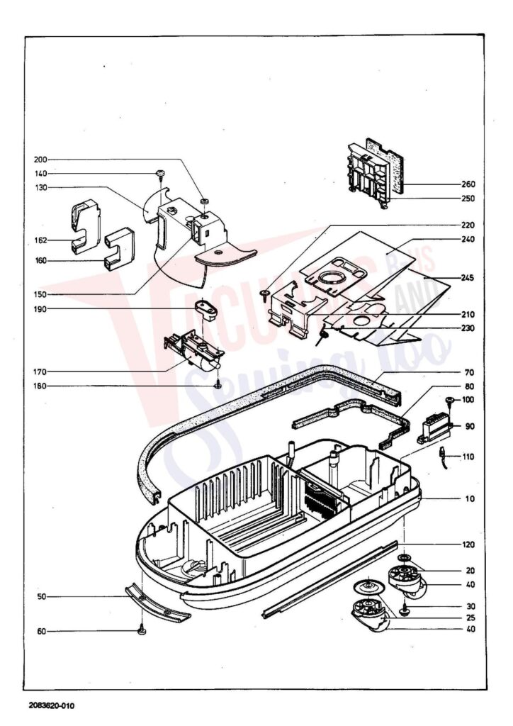 Miele S272I exploded schematic diagram (page 1)