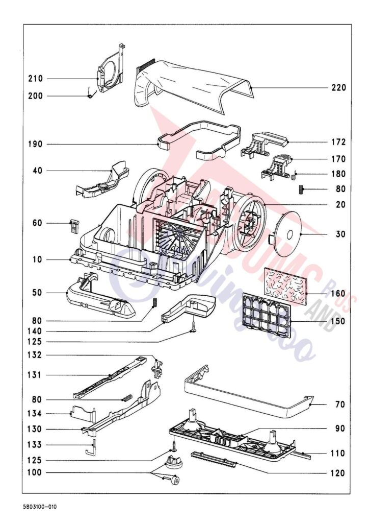 Miele S928 exploded schematic diagram (page 1)