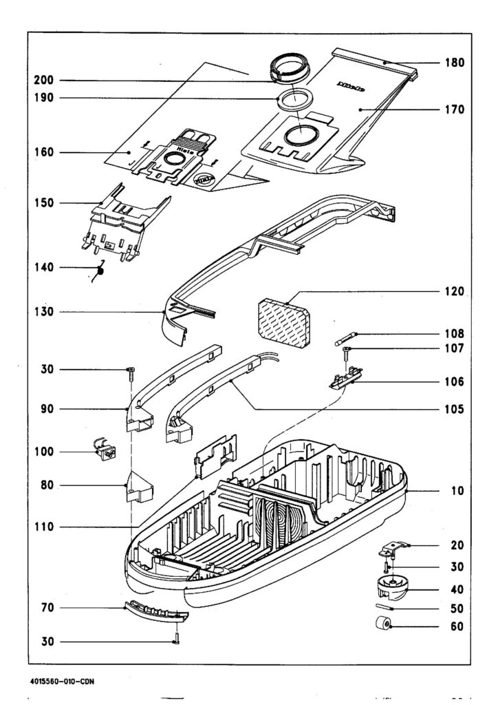Miele S421I exploded schematic diagram (page 1)