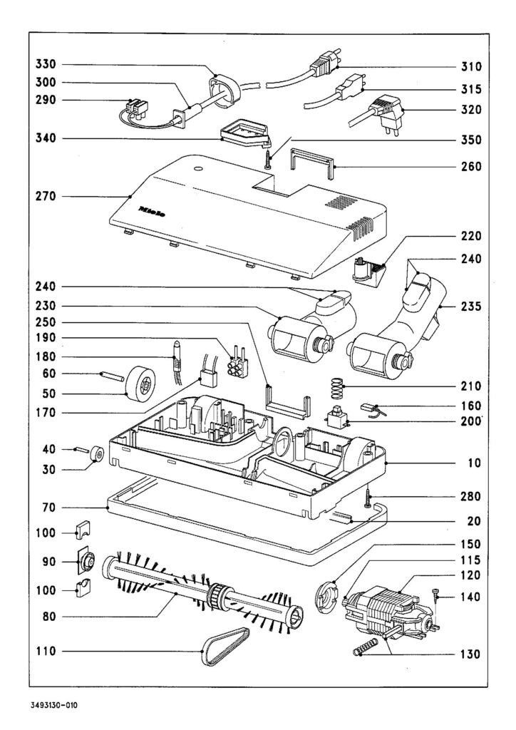 Miele SEB190 exploded schematic diagram (page 1)