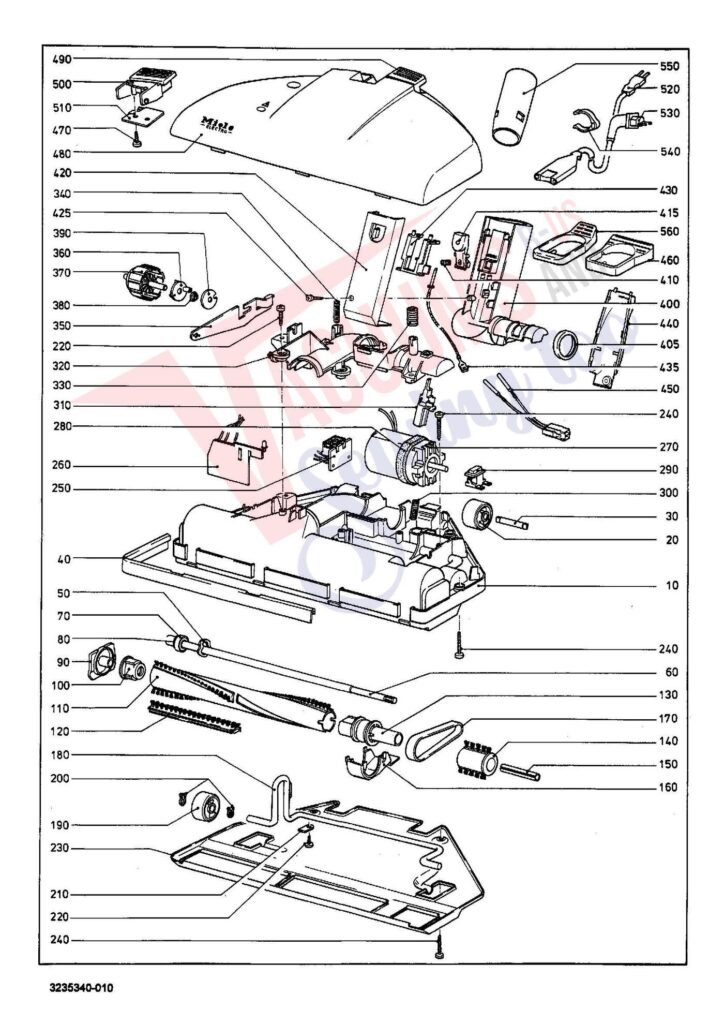 Miele SEB245 exploded schematic diagram (page 1)