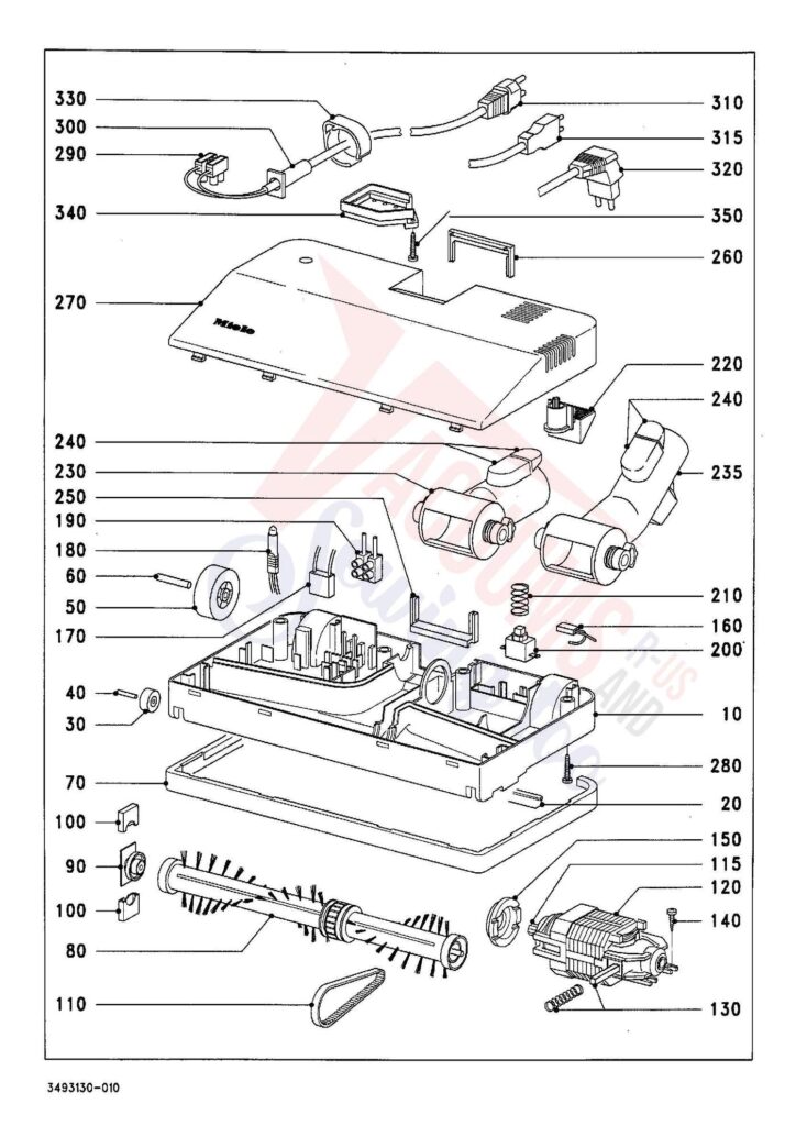 Miele SEB194 exploded schematic diagram (page 1)