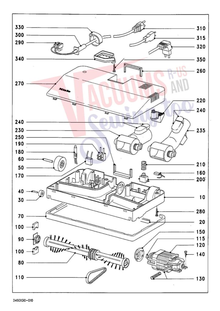Miele SEB192 exploded schematic diagram (page 1)