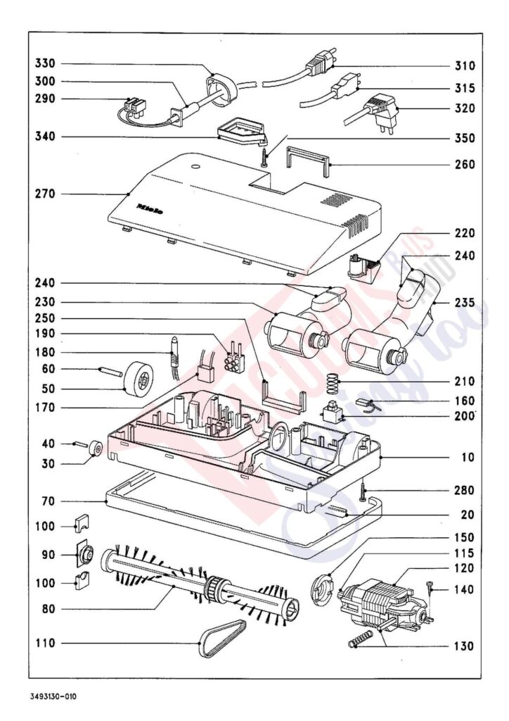 Miele SEB191 exploded schematic diagram (page 1)