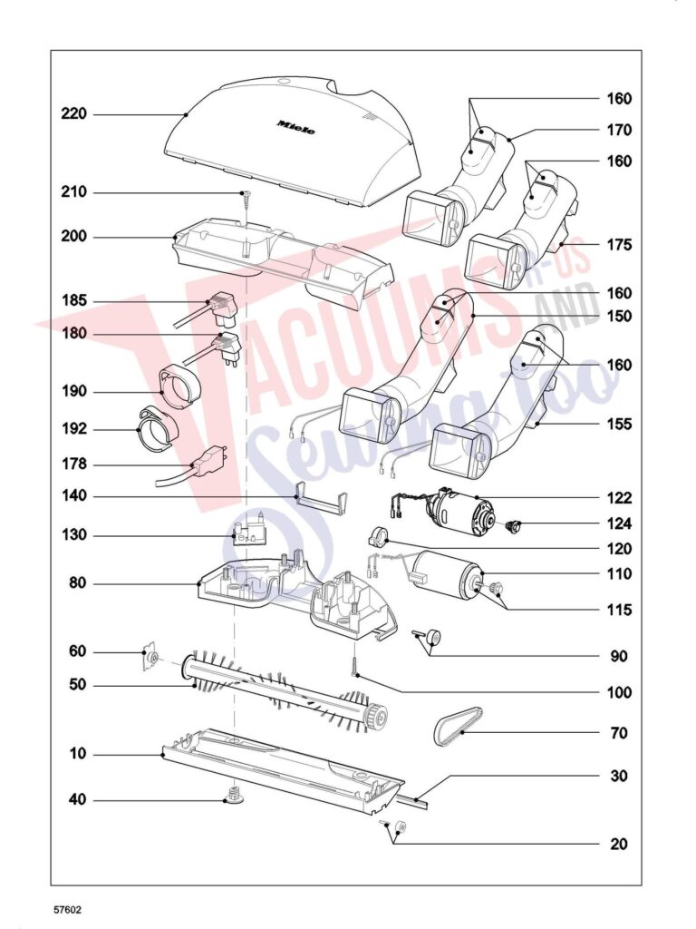 Miele SEB215 exploded schematic diagram (page 1)
