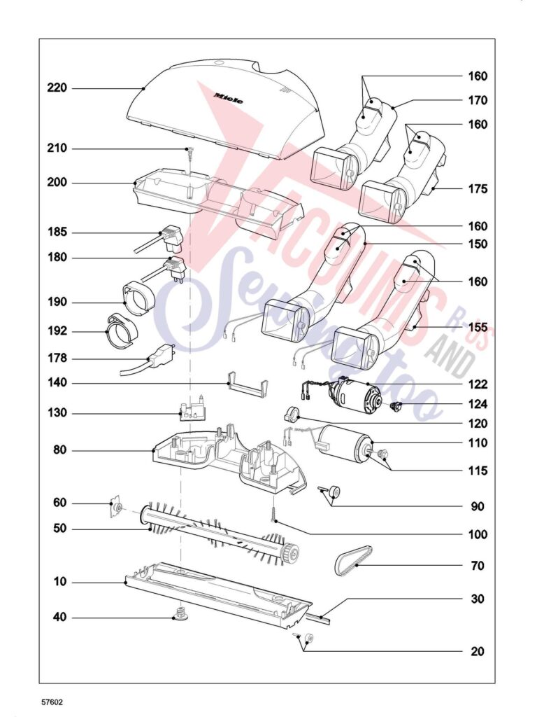Miele SEB216-2 exploded schematic diagram (page 1)
