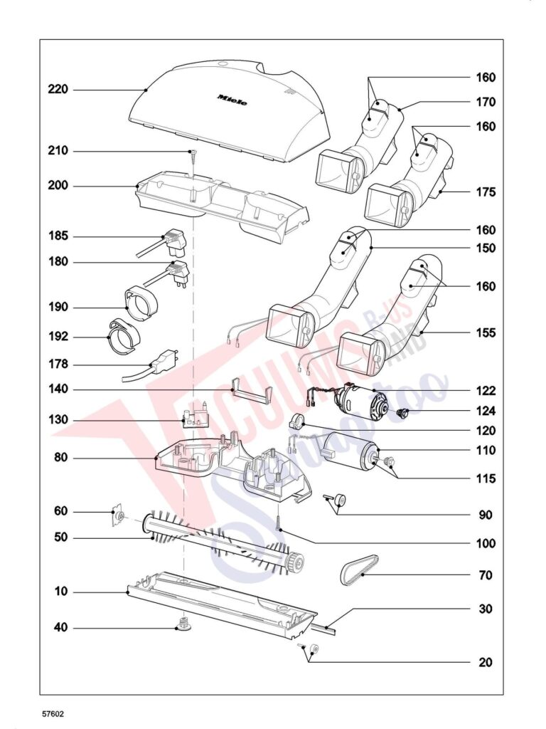 Miele SEB216 exploded schematic diagram (page 1)
