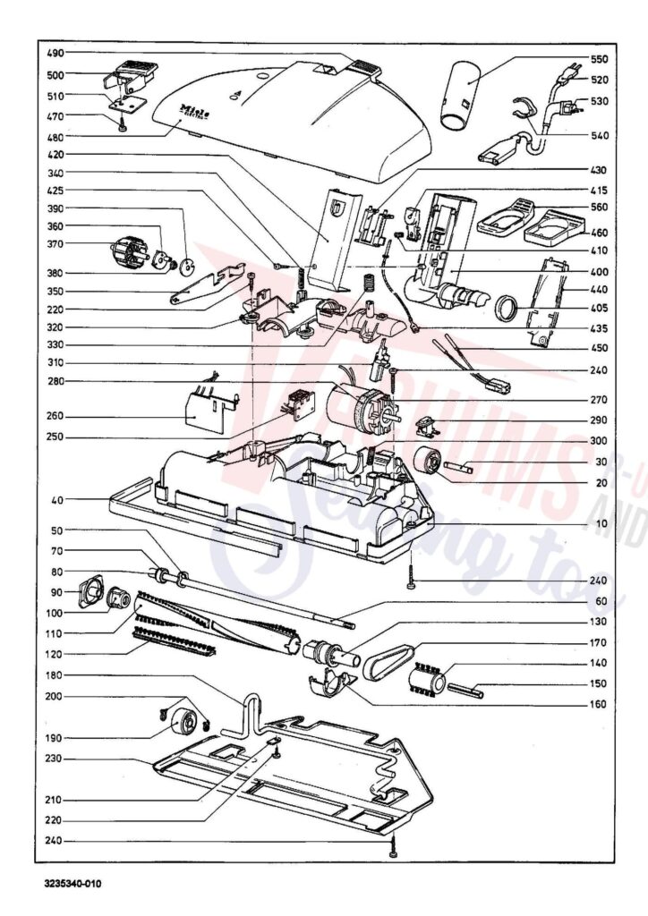 Miele SEB224 exploded schematic diagram (page 1)