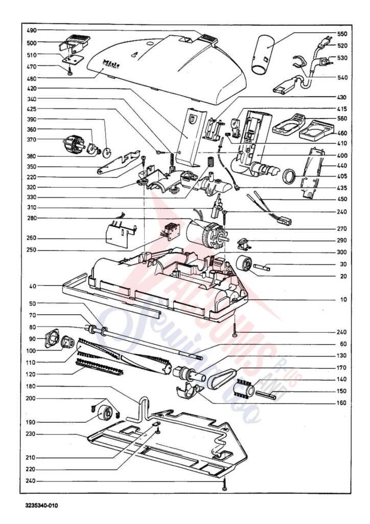 Miele SEB226 exploded schematic diagram (page 1)