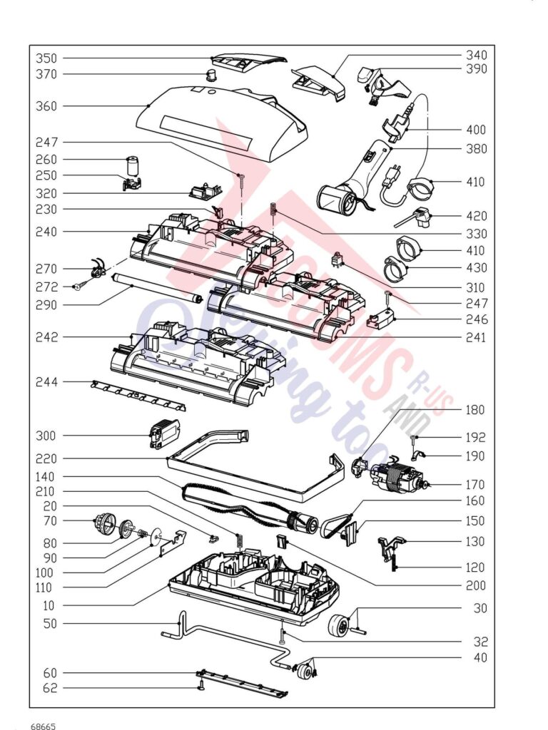 Miele SEB234 exploded schematic diagram (page 1)