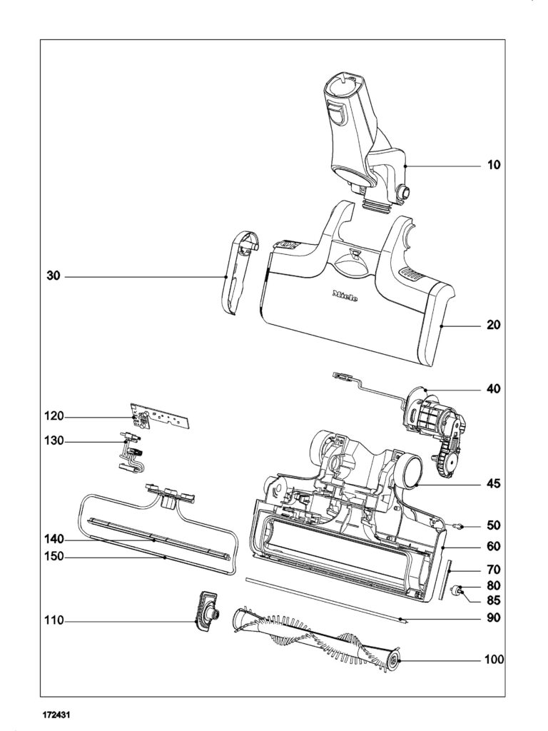 Miele SEB430 exploded schematic diagram (page 1)
