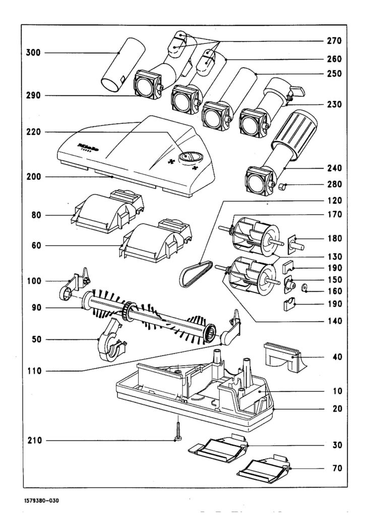 Miele S021 exploded schematic diagram (page 1)