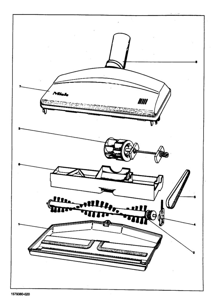 Miele S020-1 exploded schematic diagram (page 1)