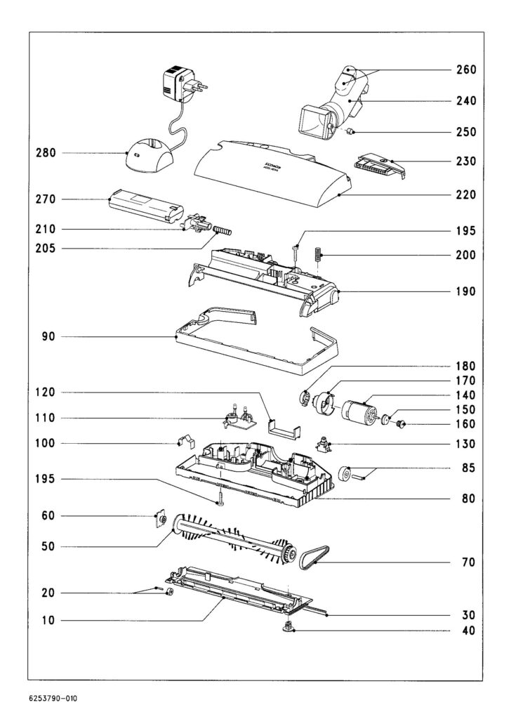 Miele SAB110 exploded schematic diagram (page 1)