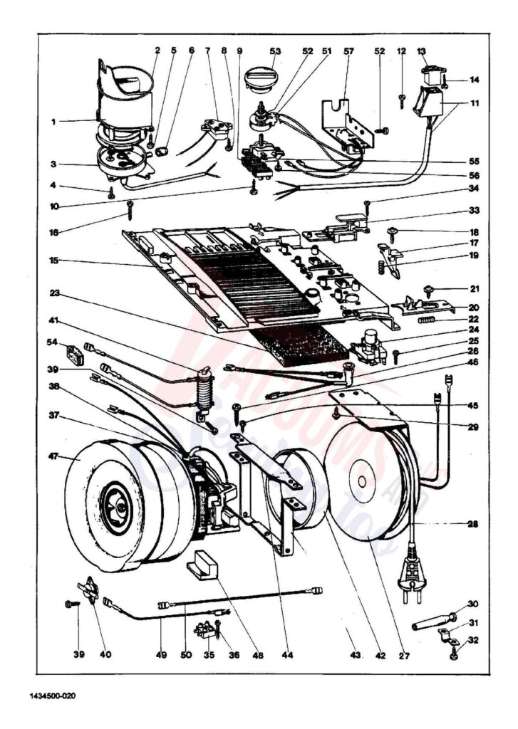 Miele S218 exploded schematic diagram (page 2)