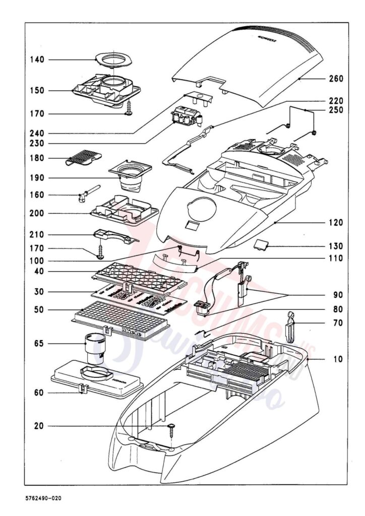 Miele S858 exploded schematic diagram (page 2)