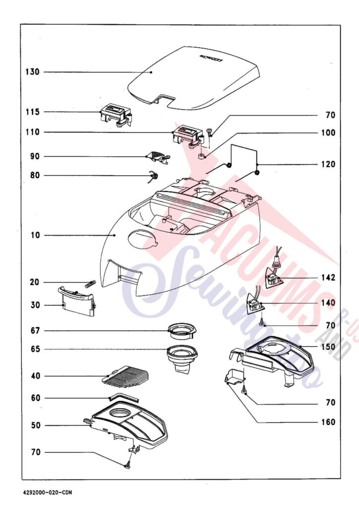 Miele S316I exploded schematic diagram (page 2)