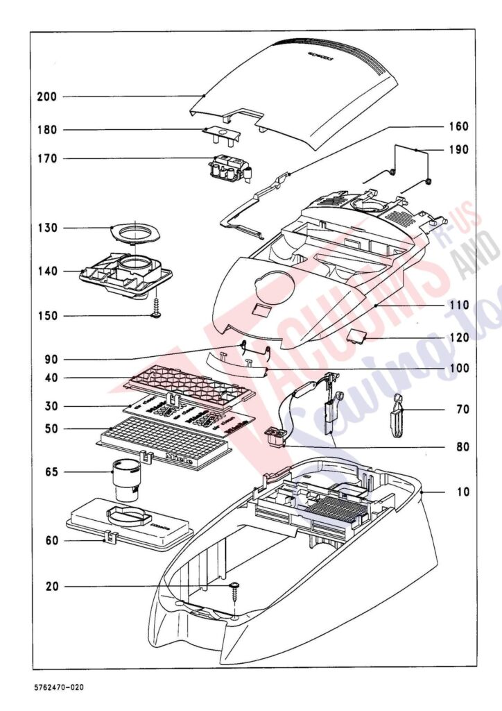 Miele S828 exploded schematic diagram (page 2)