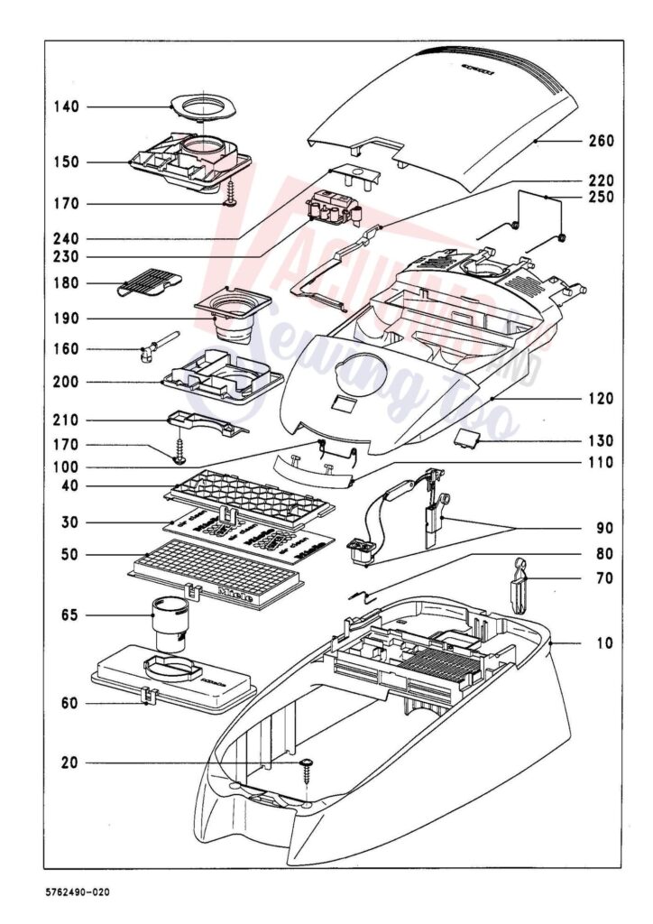 Miele S844 exploded schematic diagram (page 2)